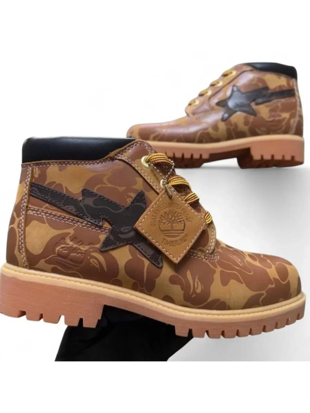 A Bathing Ape (BAPE) Men's Brown and Tan Boots